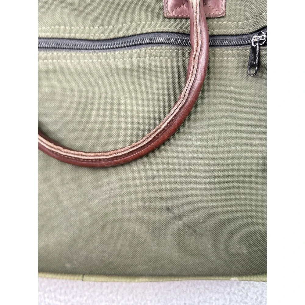 VTG Diamond Bluff Canvas Leather Briefcase Messenger Bag Battenkill Style USA